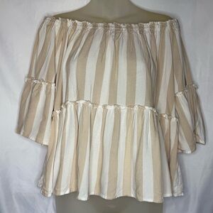 Striped Off-Shoulder Women's Top